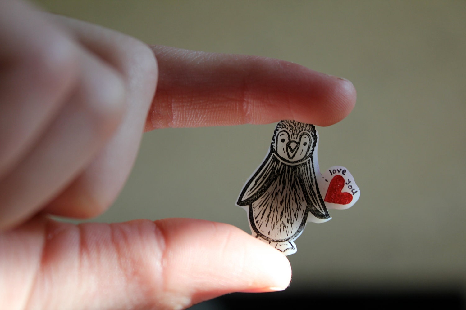 I Love You Penguin Magnet by monster in the closet on etsy