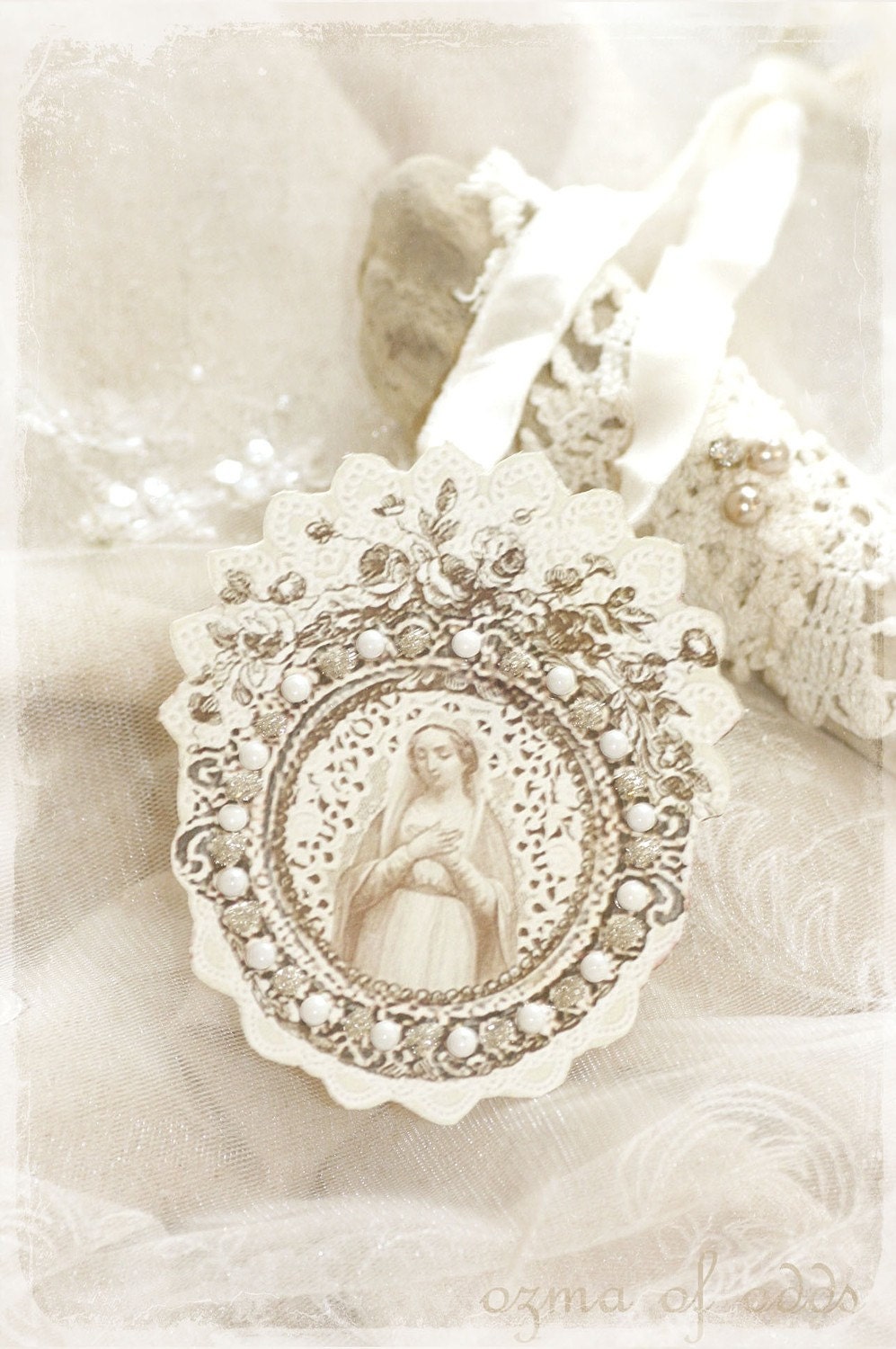hallowed be Thy name - a paper reliquary locket