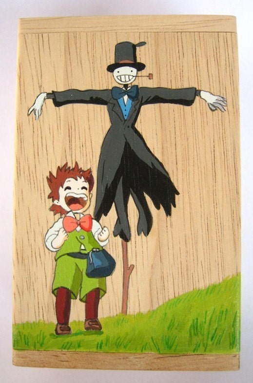 Howl's Moving Castle Hand Paint wood Box Studio Ghibli  2