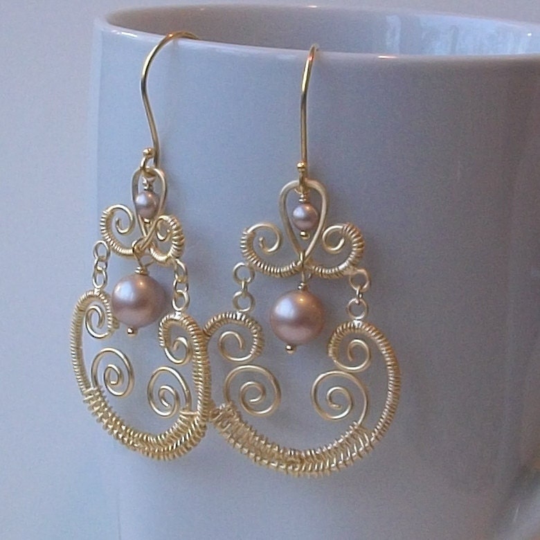 Linen Dangle Earrings, Linen Chandelier Earrings