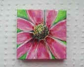 Flower painting, Pink floral Art, Pink Garden Cosmos Original Painting