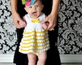 Yellow Frills Ruffle Baby Tank Dress and diaper cover