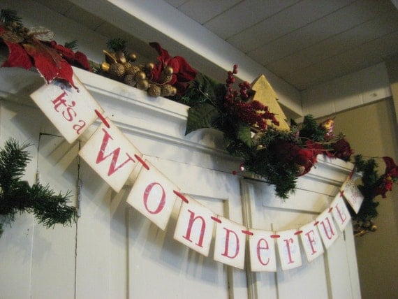 Christmas Decoration "It's a WONDERFUL Life" Holiday Banner Il_570xn