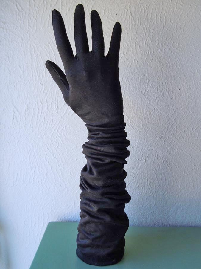 Vintage 1960s Gloves Long Black Ladies Goth Steampunk