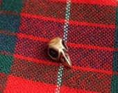 Tiny Bronze Bird Skull Tie Tack - Lapel Pin