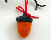 Acorn ornament Big felted wool orange handmade crochet Easter Birthday decoration Children Waldorf toy kids nursery