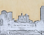 Downtown Nashville Capital Building Modern Mixed Media Art