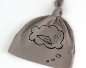 baby beanie organic hat airplane screen print