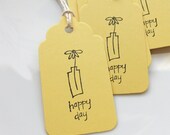 Happy Day Tags Flower - Set of 8 - Custom Colors Available - Bridal Shower Wedding Favor Tags Il_170x135