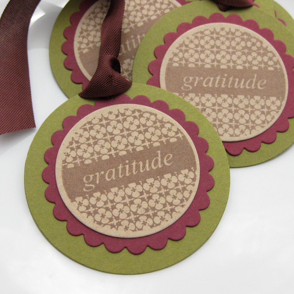 Gratitude Gift Tags - Set of 6 Large Tags - Custom Colors Available - Fall Favor Tags Autumn Thank You Tags Thanksgiving Il_570xn