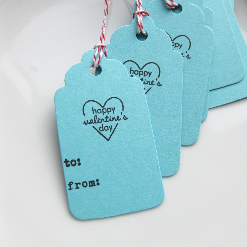 Happy Valentine's Day Tags Heart To From - Set of 8 - Custom Colors Available - Valentine's Day Party Favor Tags Valentine Tags Il_570xn