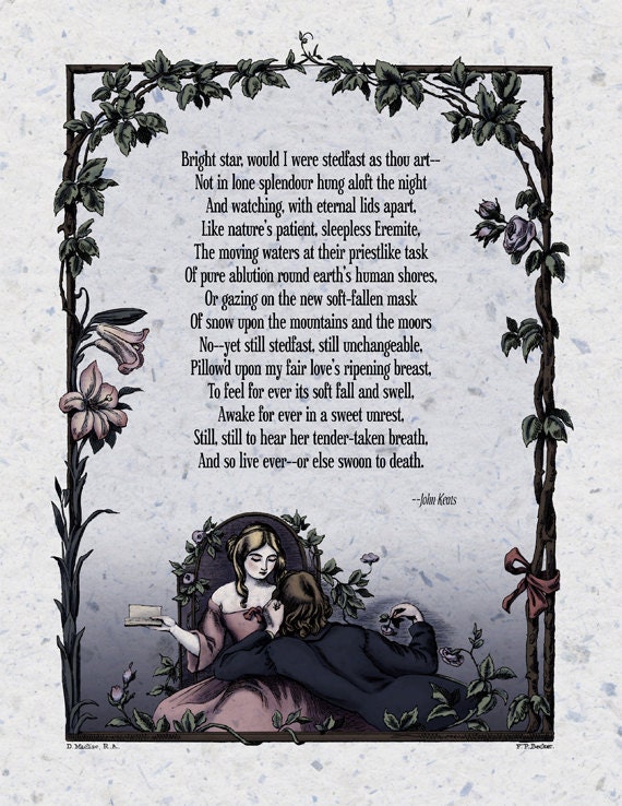 John Keats - Regency Poetry Print Victorian Art - Bright Star Romantic ...