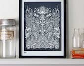 Sea Holly in Sheer Slate - decorative screen print