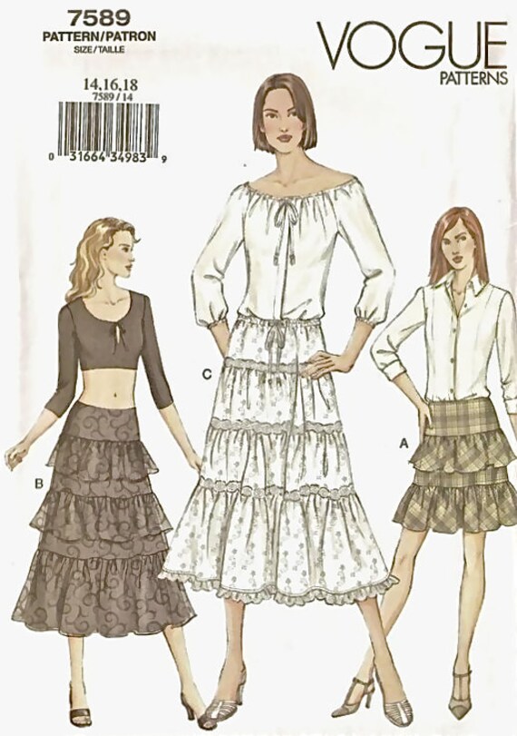 Items similar to PEASANT SKIRT Sewing Pattern Tier & Ruffled Skirts
