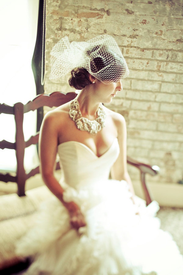 Bridal Veil, Wedding Veil, Birdcage Veil -- Hannah's Veil -- Seen in RUFFLED, a wedding Blog