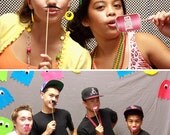 80s Printable PHOTOBOOTH PROPS - EDITABLE Text Instant Download