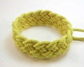 bright yellow cotton turks head knot rope bracelet  adjustable size 2424