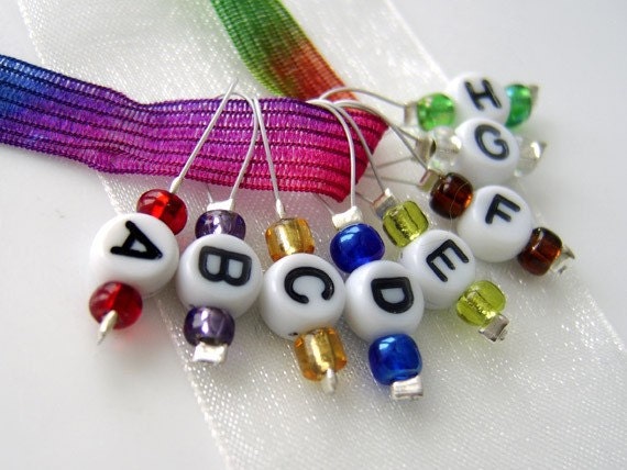 The ABC's of Knitting - Eight Snag Free Stitch Markers - Fits Up to 5.5 mm (9 US) - Open Edition