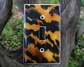 Tiger Stripe Light Switch Plate Cover Animal Print Single toggle (STANDARD SIZE)