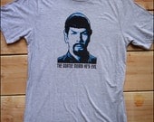 The Goatee Means He's Evil Spock Men's  Heathered Gray Tshirt