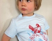 Children's Chicken Shirt - light blue, urban chickens, farm design, infant, toddler, kid sizes available