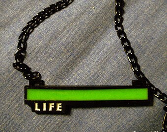 Glowing Life Bar Necklace - video game jewelry nerd gifts health bar zelda skyrim jewelry