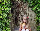 Ruffle leggings for girls, grey stripe knit, whimsical yellow ruffle - Buttercup Leggings 12m/18m, 2t, 3t, 4t, 5, 6, 7/8, 9/10