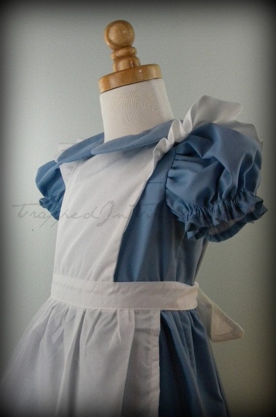 Alice Dress, Alice in Wonderland Costume, Halloween Costume--Custom Made--