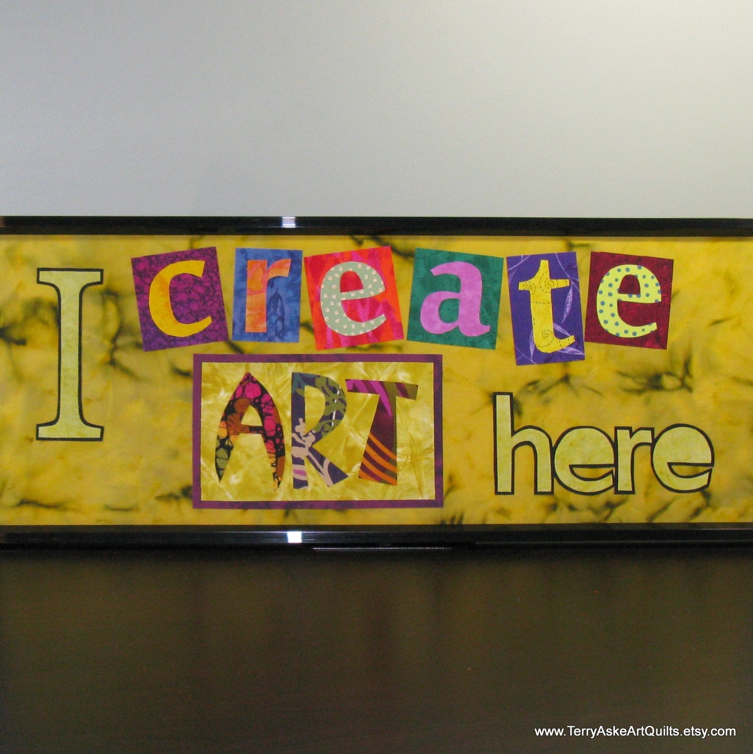 Framed Fabric Sign - "I Create Art Here"