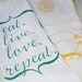 Lemon and Eat.Live.Love.Repeat. Tea Towel Kitchen Towel Hostess Gift Set