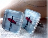 Surf cufflinks- cuff links, surfer husband, father, boyfriend by Cathie Carlson