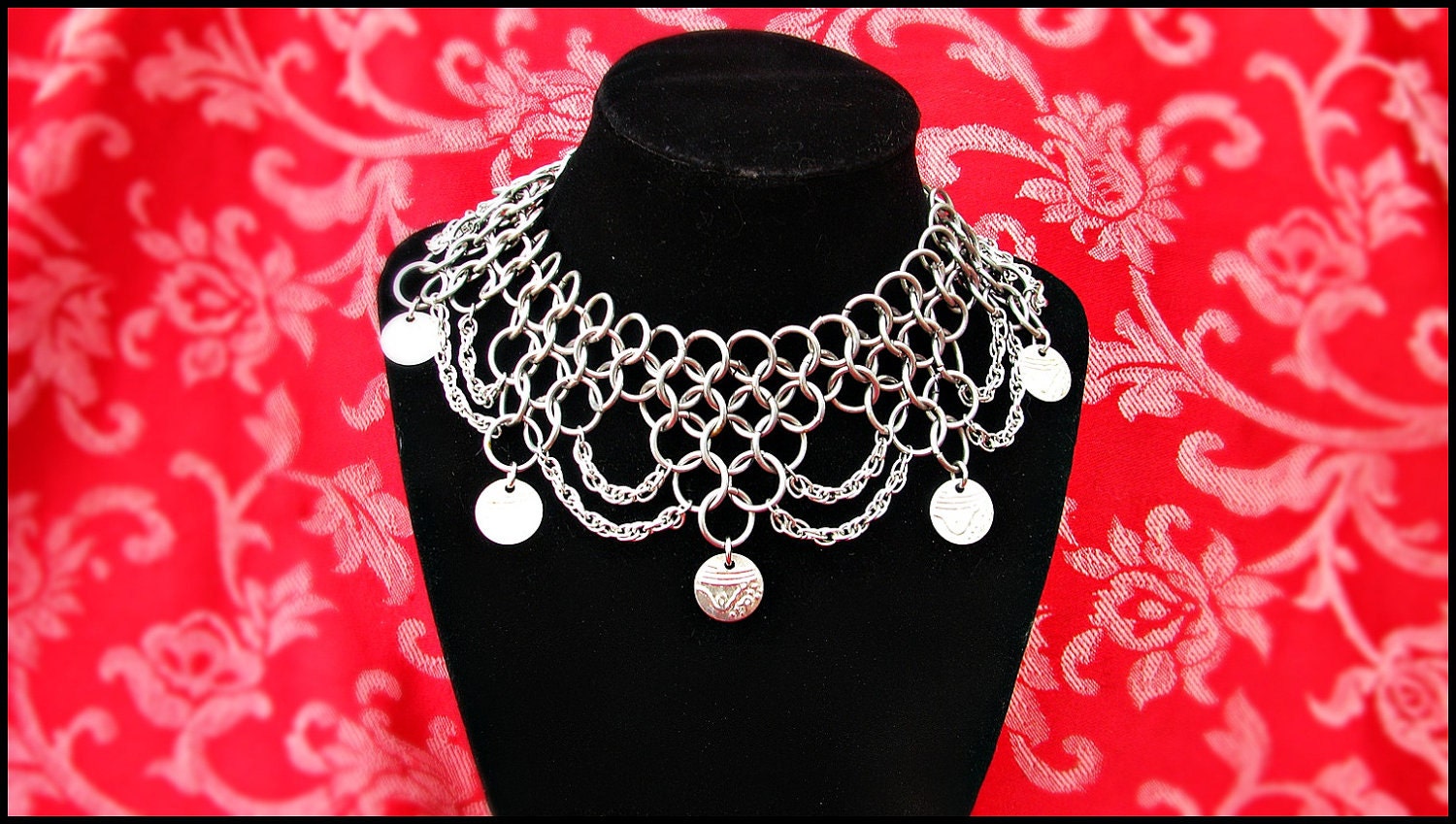 Deluxe Bellydance Coin Mantle Stainless Steel Silver Chainmail Chainmaille