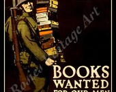 Vintage 1910s WWI Patriotism - Books Wanted Giclee Artist's Print