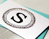 personalized stationery mothers day gift monogram initial cards set of 10 cards in pastel colors gift for mom under 25 letterhappy etsy