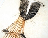Afternoon Tea No. 9, The Skunk (orange), Drypoint