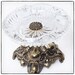 Fancy Vintage Glass and Brass Ashtray or Candy Dish, vestiesteam