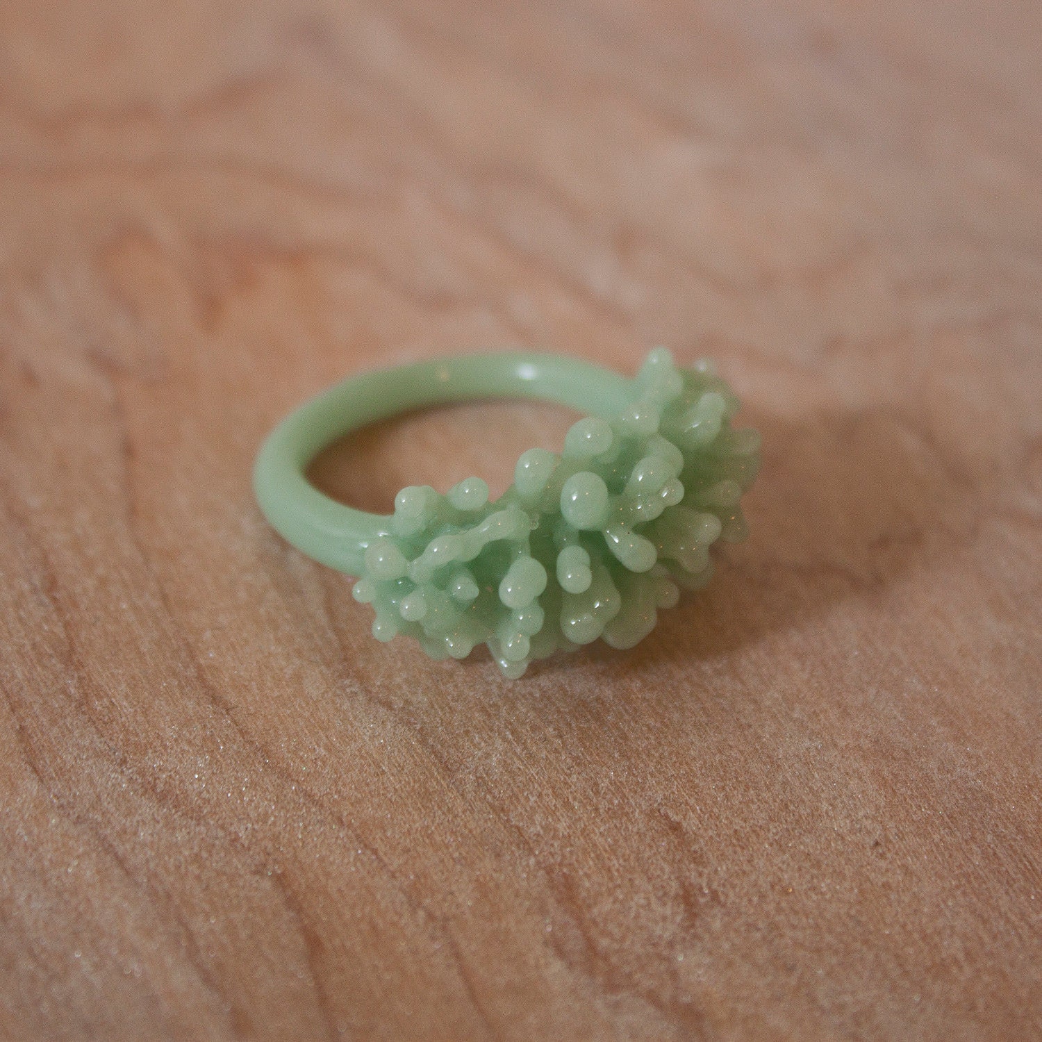 SALE - Glass Cluster Ring - Mint