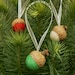 Felted Christmas Acorns, Tree Ornaments, Set of 9 Hanging Acorn Decorations, needle felted rustic wool pineteamt