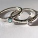 2 Birthstone Stacking Rings Sizes 8 and a half thru 10 for Mothers Day