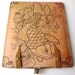 Leather iPad case- Tattoo Koi and Hibiscus Flowers