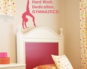 Gymnastics Hard Work Dedication vinyl wall art graphic