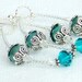 Crystal Earrings, Beaded Earrings, Turquoise Earrings, Sale Earrings, Silver Earrings, Clearance Sale