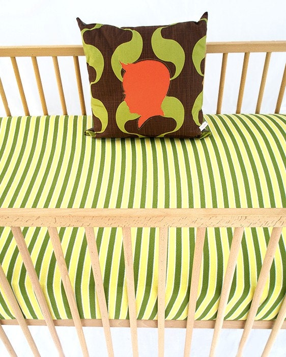 Crib Sheet , Fitted Crib Sheet , Bumperless , Crib Bedding  Yellow Sub