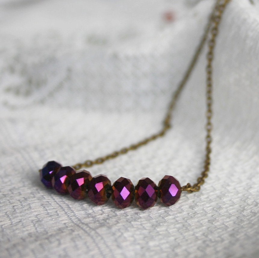 Seven Rings Necklace In Stunning Purple