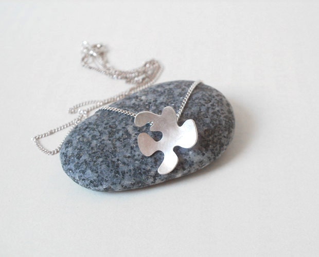 petal necklace in sterling silver, handmade in the UK