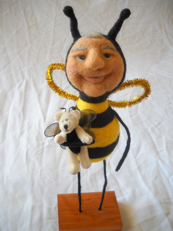The Bees Knees needle felted art doll