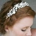 Pearl tiara with chandelier crystals, simple wedding headband. wedding hair accessory