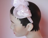 Satin Headband  White Roses, Bridal Headband