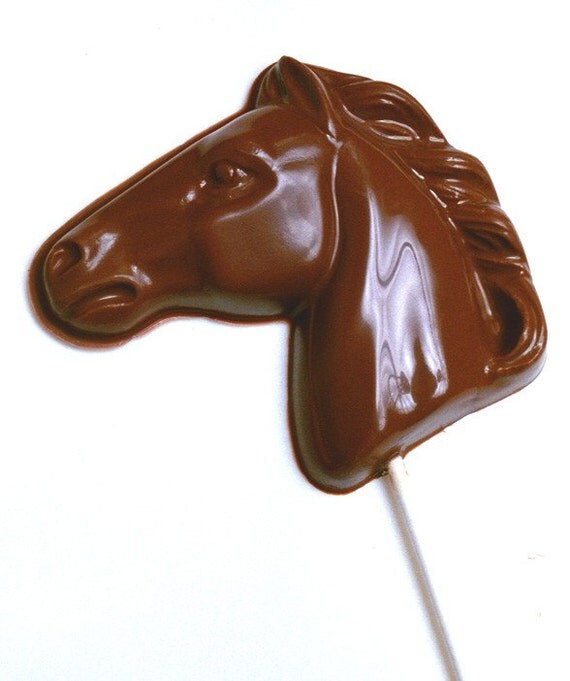 Chocolate Horse Head Lollipop by PanacheConfections on Etsy