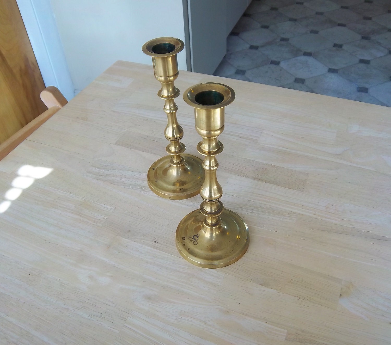 vintage - Brass Candlesticks - Brass Candle Holders - Made in India